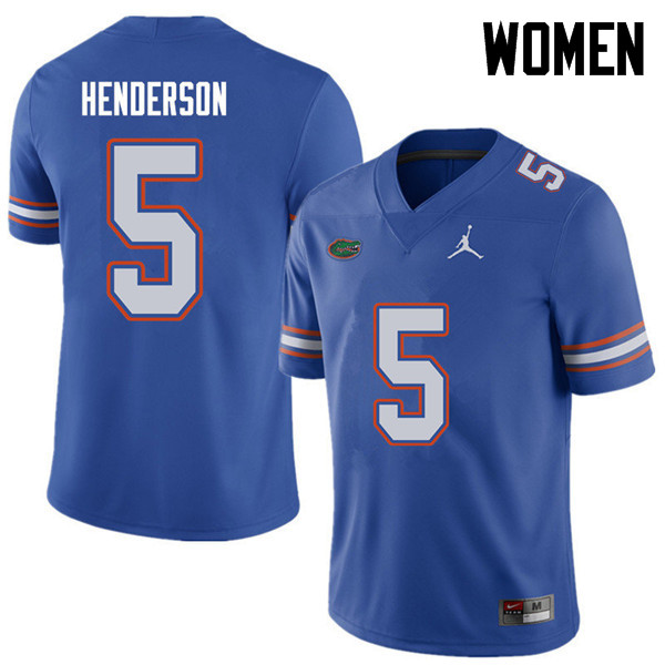 Jordan Brand Women #5 CJ Henderson Florida Gators College Football Jerseys Sale-Royal - Click Image to Close